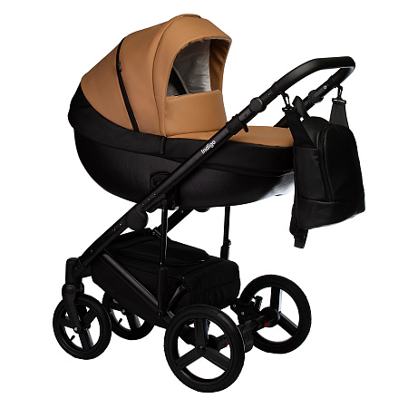 Коляска TOUR ECO 2в1 (Indigo) (Te 09 (черная кожа+серо-бежевый))