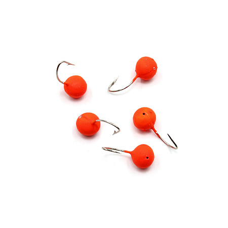 Мормышка вольф. точеная "ЯМАН" Дробь с отв., р.5, вес 1,2, цв. красный (уп. 5 шт.)