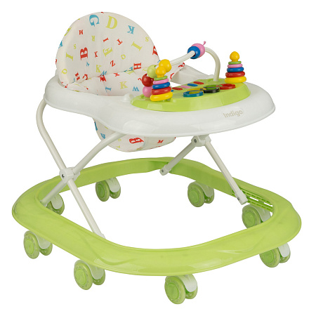 Ходунки "ABC C" 8 силиконовых колес, муз. (упак.6 шт.) (Indigo) (бежевый-белый)