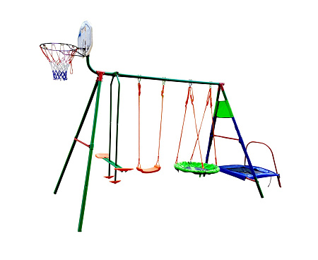 Детский комплекс с батутом и баскетболом DFC MTB-01 (два короба)