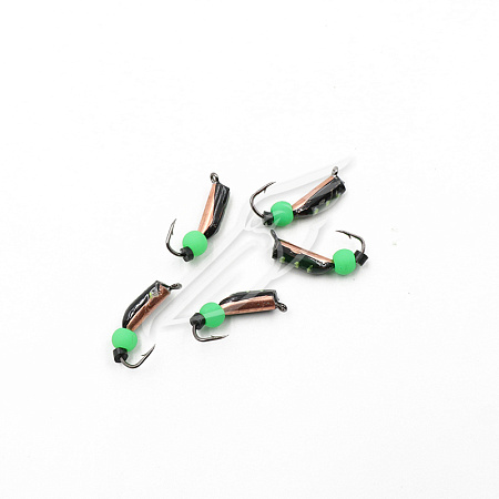 Мормышка вольф. безнасадочная "ЯМАН" Столбик №3, d-2 мм, L-7 мм, вес 0,46 гр., фц. зеленый шар, цв.