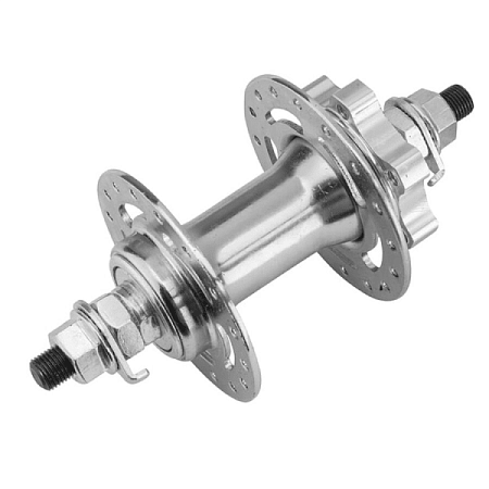 Втулка передняя MY-314FD 36H 3/8"х100х140мм под диск 6 болт, гайки, сталь/алюм серебр./130305