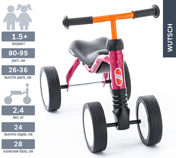 Беговел-каталка Puky Wutsch 3022 berry ягодный