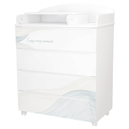 Комод "Indigo "Green Line" с узким пеленальным столиком, ЛДСП, МДФ (травинки)