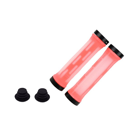 Грипсы HL-G309 130мм, МТВ с 2 грипстопами, под шест-ник оранжевые Н000008040