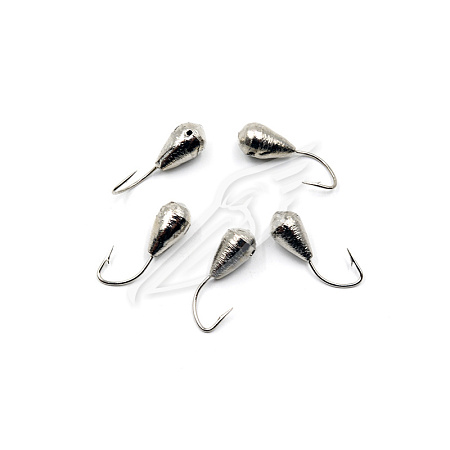 Мормышка вольф. точеная "ЯМАН" Капля с отв., р.4, вес 1,1, цв. никель (уп. 5 шт.)