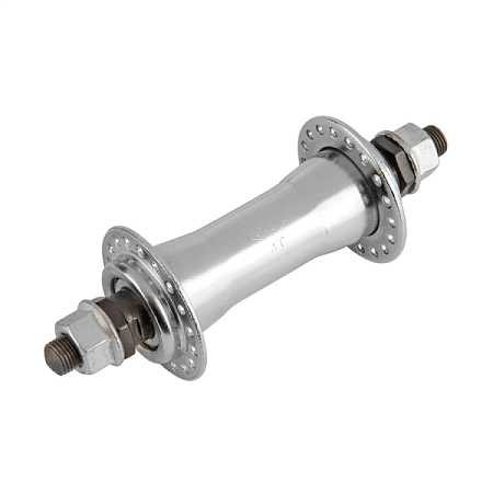 Втулка передняя KT-122F 28H гайки, стальная, хромированная/130213