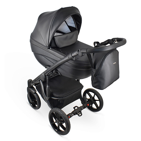 Коляска IDEAL Eco 2в1 (BEXA) (IE 05 (черный+св.серая кожа))