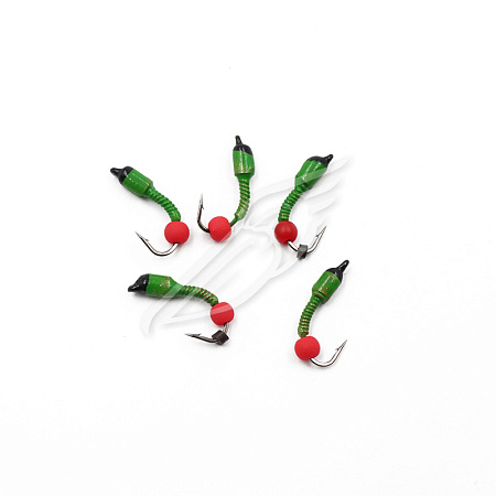 Мормышка вольф. безнасадочная "ЯМАН" Лесотка №2, d-2,5 мм, L-8 мм, вес 0,35 г, фц. красный шар, цв.