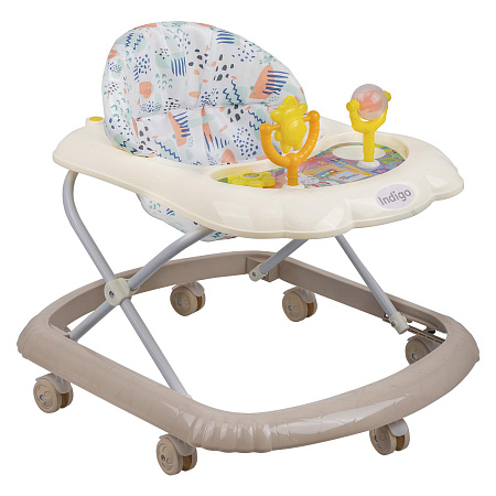 Ходунки "Верный друг" 7 колес, муз. (упак.7 шт.) (Indigo) (белый бежевый)