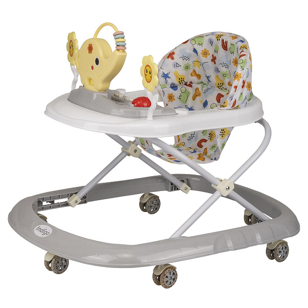 Ходунки &amp;quot;JUMBO C&amp;quot; 6 колес, муз. (упак.7 шт.) (Indigo) (серый)