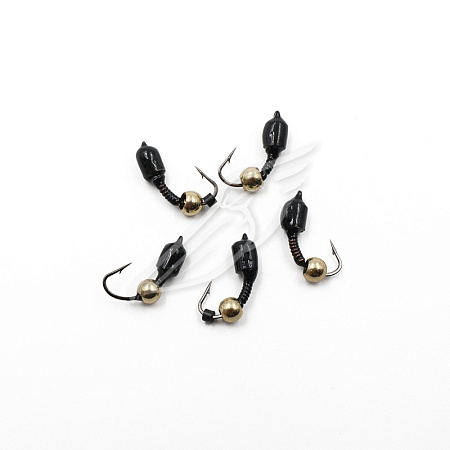 Мормышка вольф. безнасадочная "ЯМАН" Лесотка №3, d-3 мм, L-8 мм, вес 0,75 г, латунный шар, цв. черны