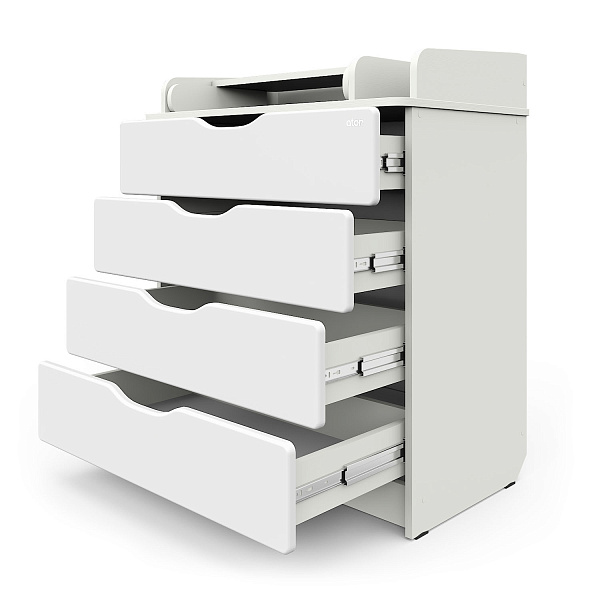 Комод Сириус-2 WOOD 804 ПВХ с шариковыми направляющими (аляска белая)