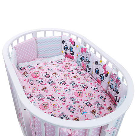 Комплект в кроватку 6 предм. "Малыши" (подушечки), перкаль (Indigo) (совушки)