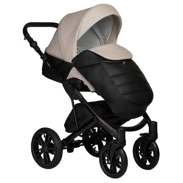 Коляска MIO ECO 2в1 (Indigo) (05 (черная кожа+шалфей кожа))