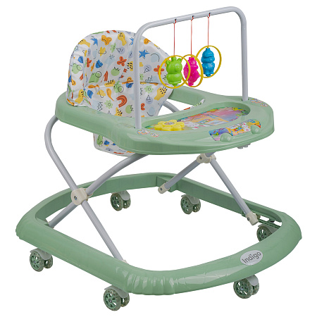 Ходунки "Карусельки С" 7 силик. колес, муз. (упак.7 шт.) (Indigo) (синий)