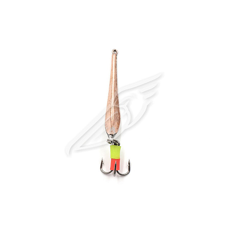 Блесна вертикальная "ЯМАН" Матвейчикова с тройником, размер 30 мм, вес 1,7 г, цвет никель/медь/150/