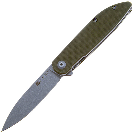 Складной нож SENCUT Bocll II сталь D2, рукоять с каменной отделкой G10 зелёная