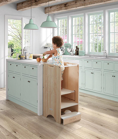 Стул-подставка Башня помощника Micuna Trotta MONT-1872 Micussori waterwood/white