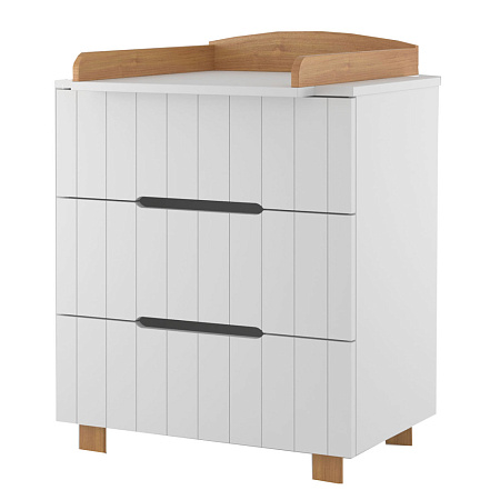 Комод VIKKI 800/3 со съемным пеленальным столиком, МДФ (белый)