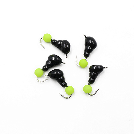 Мормышка безнасадочная ЯМАН "Муравей с ушком", вес 1,2 г, шарик желтый неон (уп. 5 шт.)