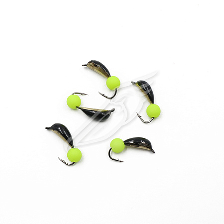 Мормышка вольф. безнасадочная "ЯМАН" Малек №3, d-3 мм, L-8 мм, вес 0,55 гр., фц. желтый шар (уп. 5 ш