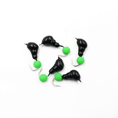 Мормышка безнасадочная ЯМАН "Муравей с ушком", вес 1 г, шарик зеленый неон (уп. 5 шт.)