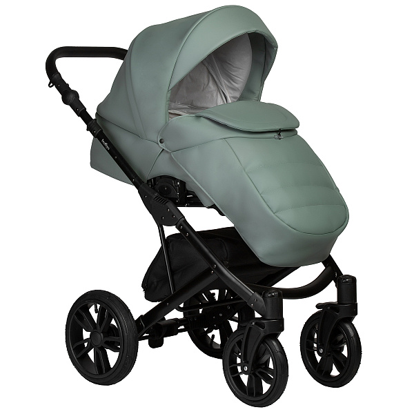 Коляска MIO ECO 2в1 (Indigo) (05 (черная кожа+шалфей кожа))