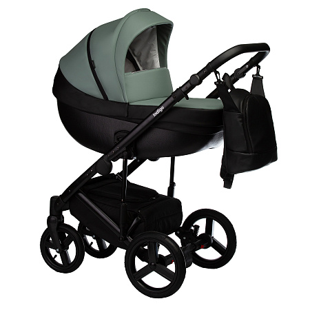 Коляска TOUR ECO 2в1 (Indigo) (Te 09 (черная кожа+серо-бежевый))
