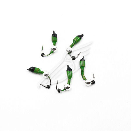 Мормышка вольф. безнасадочная "ЯМАН" Лесотка №2, d-2,5 мм, L-8 мм, вес 0,45 г, серебряный шар, цв. с