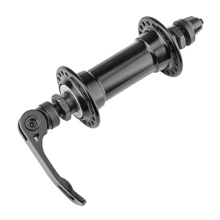 Втулка передняя ZQ-HB-A201FQR, 36H, эксцентр., 3/8'х100x108мм, алюм чёрная/130325