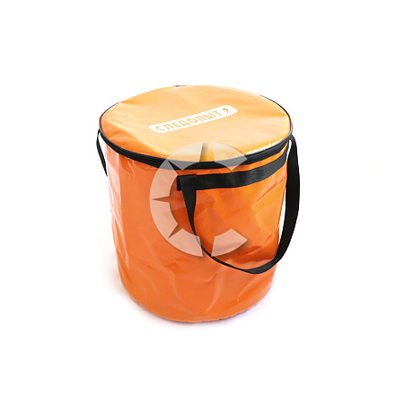 Ведро с крышкой "СЛЕДОПЫТ" для рыбы, ПВХ, 40х40х40 см, цв. оранжевый/18/