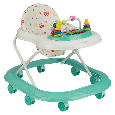 Ходунки "ABC" 8 колес, муз. (упак.6 шт.) (Indigo) (бежевый-белый)